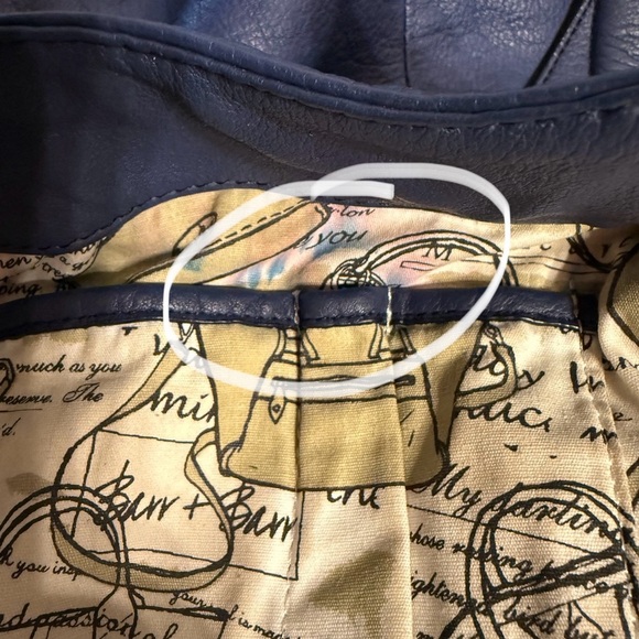 Barr & Barr New York Hobo Blue Shoulder Bag Leather Silver Hardware - Picture 6 of 16